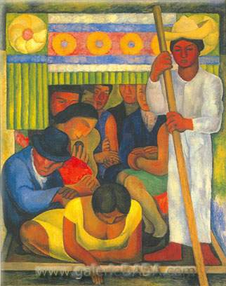 Diego Rivera, Calla Lily Vendor Fine Art Reproduction Oil Painting