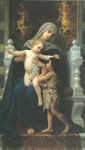 Gemaelde Reproduktion von Adolphe-William Bouguereau Jungfrau mit Kind mit Johns Täufer