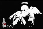 Gemaelde Reproduktion von Banksy Der betrunkene Angel
