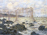 Gemaelde Reproduktion von Claude Monet Fischernetze in Pourville