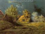 Gemaelde Reproduktion von Franz Radziwill Landschaft mit Künstlerhaus