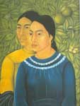 Gemaelde Reproduktion von Frida Kahlo Zwei Frauen
