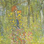 Gemaelde Reproduktion von Gustave Klimt Bauernhofengarten mit Kruzid