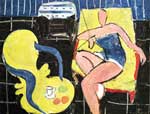 Gemaelde Reproduktion von Henri Matisse Frau auf dunklem Hintergrund