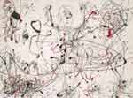Gemaelde Reproduktion von Jackson Pollock Nummer 4, 1948: grau und Rot