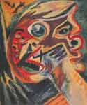 Gemaelde Reproduktion von Jackson Pollock Orangefarbener Kopf
