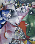 Gemaelde Reproduktion von Marc Chagall Ich und das Dorf