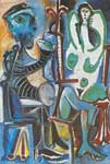 Gemaelde Reproduktion von Pablo Picasso Der Maler und sein Modell