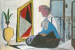 Gemaelde Reproduktion von Pablo Picasso Die Frau im Spiegel