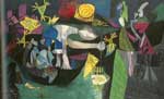 Gemaelde Reproduktion von Pablo Picasso Nachtangeln in Antibes