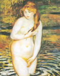 Gemaelde Reproduktion von Pierre August Renoir Junge Frau beim Baden