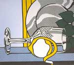 Gemaelde Reproduktion von Roy Lichtenstein Stilleben mit Glas und geschälter Zitrone