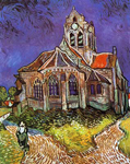 Gemaelde Reproduktion von Vincent Van Gogh Die Kirche von Auvers (dicke Impastofarbe)