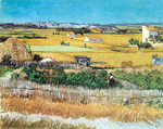 Gemaelde Reproduktion von Vincent Van Gogh Erntelandschaft-Dick Impasto Paint