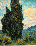 Gemaelde Reproduktion von Vincent Van Gogh Zypressen