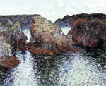 Claude Monet Rocas en Belle - Ile reproduccione de cuadro
