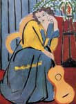 Henri Matisse Mujer en amarillo y azul con una guitarra reproduccione de cuadro