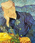 Vincent Van Gogh Doctor Gachet sentado en una mesa reproduccione de cuadro