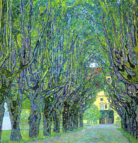 Gustave Klimt Avenue dans le parc de Schloss Kammer reproduction-de-tableau