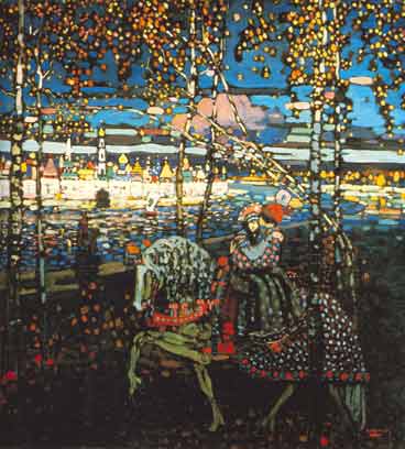 Vasilii Kandinsky Couple d'équitation reproduction-de-tableau