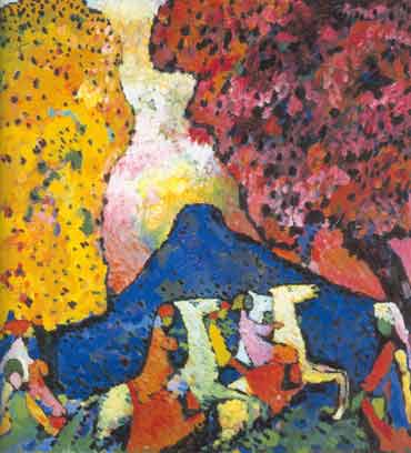 Vasilii Kandinsky La montagne bleue reproduction-de-tableau