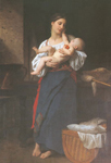 Adolphe-William Bouguereau Première caresse reproduction de tableau
