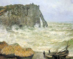 Claude Monet Etretat, mer rugueuse reproduction de tableau
