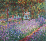Claude Monet Monets Garden, les Irises reproduction de tableau