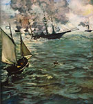 Edouard Manet Alabama et Kearsarge reproduction de tableau