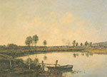 Eugene Boudin The Water Meadows à Deauville reproduction de tableau