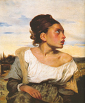 Eugene Delacroix Orpan Girl au Cemetry reproduction de tableau