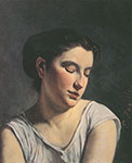 Frederic Bazille Jeune femme aux yeux baissés reproduction de tableau