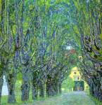 Gustave Klimt Avenue dans le parc de Schloss Kammer reproduction de tableau