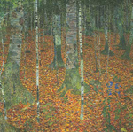 Gustave Klimt Forêt de bouleau reproduction de tableau