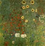Gustave Klimt Jardin de la ferme avec des tournesols reproduction de tableau