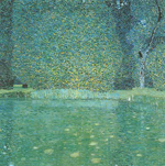 Gustave Klimt étang à Schloss Kammer sur l'Attersee reproduction de tableau