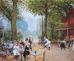 Jean Beraud Le chalet du Cycle dans le bois de Boulogne reproduction de tableau