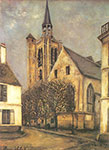 Maurice Utrillo église à Fere-en-Tardenois reproduction de tableau