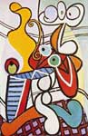 Pablo Picasso Grande nature morte sur une table de piédestal reproduction de tableau