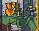 Pablo Picasso Un pichet et un bol de fruits reproduction de tableau