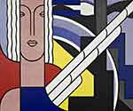 Roy Lichtenstein Peinture moderne avec tête classique reproduction de tableau
