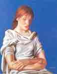 Tamara de Lempicka Dame en bleu reproduction de tableau