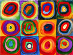 Vasilii Kandinsky Carrés avec cercles concentriques reproduction de tableau