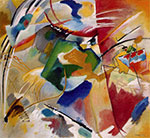 Vasilii Kandinsky Peindre avec Green Center reproduction de tableau