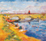 Vincent Van Gogh Le pont Gleize (Thick Impasto Paint) reproduction de tableau
