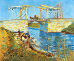 Vincent Van Gogh Le pont Langlois (Thick Impasto Paint) reproduction de tableau