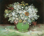 Vincent Van Gogh Vase avec Zinnias et autres fleurs reproduction de tableau