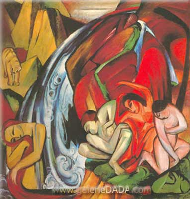 Franz Marc,  The Waterfall Fine Art Reproduction Oil Painting