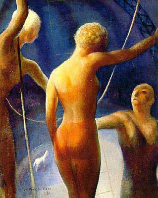 Guy Pene du Bois,  Trapeze Performers Fine Art Reproduction Oil Painting