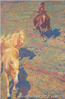 Maynard Dixon,  The Palomino Mare Fine Art Reproduction Oil Painting
